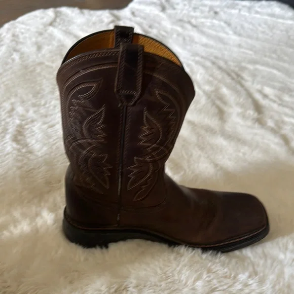 Ariat Brown Western Boots Classic Leather Design - Picture 4 of 10